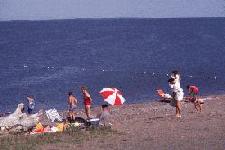 The sandy shore of Youghall Beach